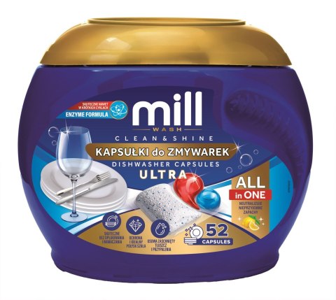 MILL Kapsułki do zmywarki CLEAN&SHINE Ultra 52 szt. 3K.S