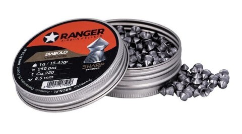 Śrut 5,5 mm RANGER Diabolo Sharp szpic 250 szt. 1,00 g