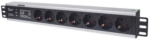 INTELLINET Listwa zasilająca 19" 1.5U, 7x Schuko, kabel 3 m Schuko 714006