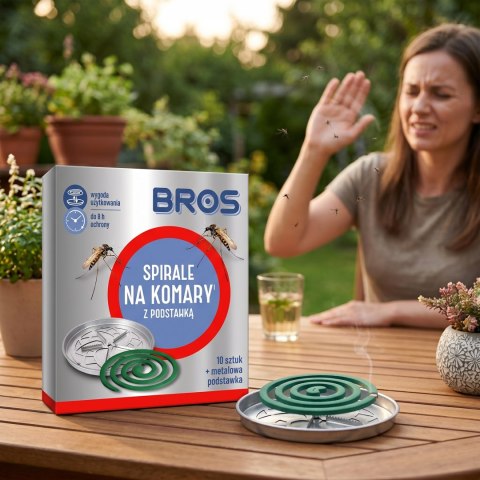BROS - spirale na komary z metalową podstawką 10szt.