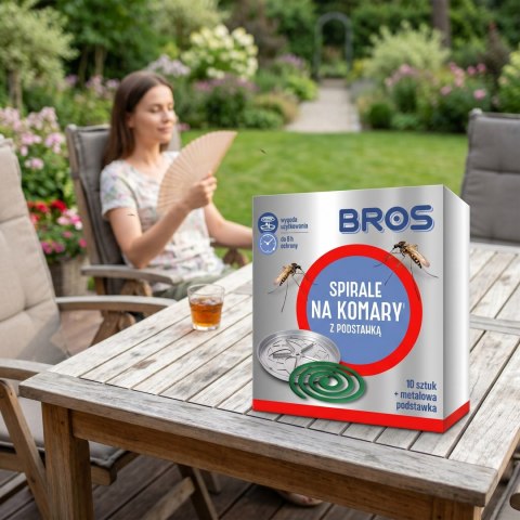 BROS - spirale na komary z metalową podstawką 10szt.