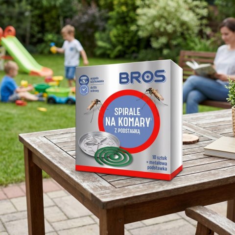 BROS - spirale na komary z metalową podstawką 10szt.