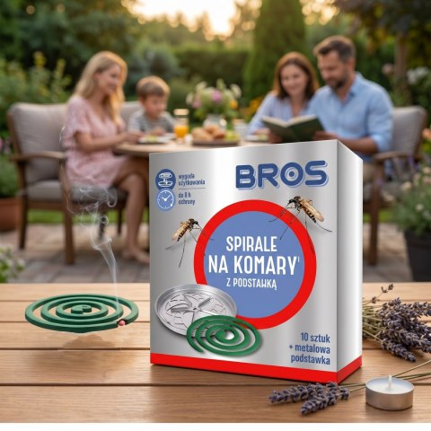 BROS - spirale na komary z metalową podstawką 10szt.
