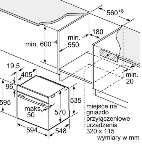 Piekarnik elektryczny Bosch HBG571EB4 Serie 2 71 l | piroliza | AirFry | termoobieg 3D | czarny