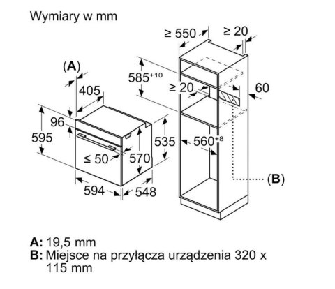 Piekarnik elektryczny Bosch HBG571EB4 Serie 2 71 l | piroliza | AirFry | termoobieg 3D | czarny