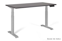 Biurko/Stolik z regulowaną wysokością UNIQUE ACTIVE I 14-C103W-G-140-YZ-13 szary stelaż i blat, 140X70 cm