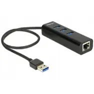 DELOCK USB-HUB 3-Port USB3.0, +1x Gigabit LAN