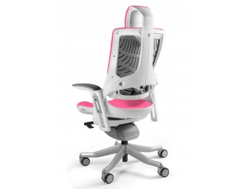 Fotel biurowy Wau 2 BL401 tkanina magenta/biały