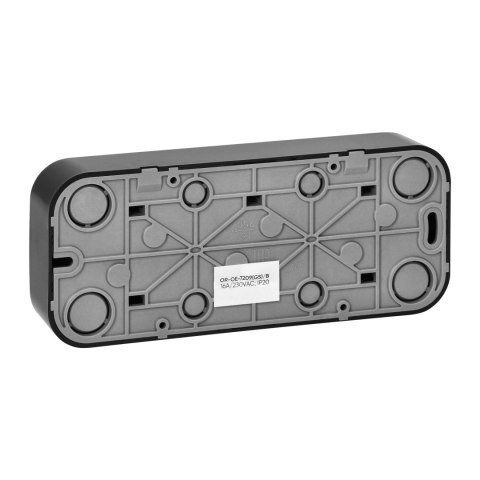 Gniazdo potrójne ToDo 2P+Z Schuko IP20, 16A, 230V AC, czarny