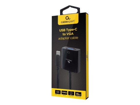 Cablexpert Cablexpert | Kabel przejściowy z USB typu C na VGA | A-CM-VGAF-01 | Czarny | USB typu C | VGA | 0,15 m