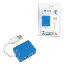 Logilink Koncentrator USB Logilink 4-Port, Uśmiech, Niebieski