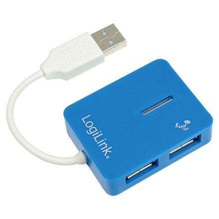 Logilink Koncentrator USB Logilink 4-Port, Uśmiech, Niebieski