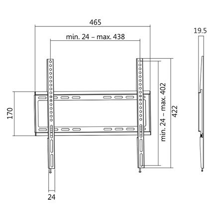 Logilink Logilink BP0009 TV Wall mount, 32-55", fix, 19,5mm Logilink
