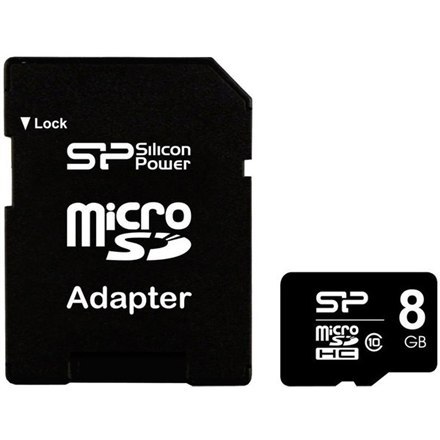 Silicon Power Silicon Power | 8 GB | MicroSDHC | Pamięć flash klasa 10 | Adapter SD