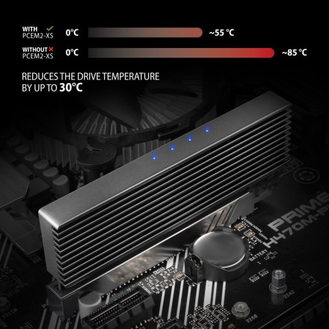 AXAGON AXAGON PCI-Express x16 adapter with cooler for connecting an NVMe M.2 SSD drive to a computer | PCEM2-XS