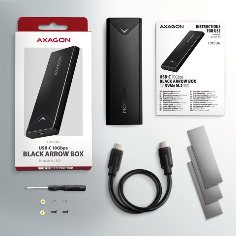 AXAGON AXAGON External USB-C 10Gbps metal box for M.2 NVMe SSD disks