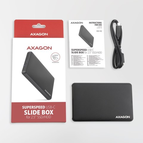 AXAGON AXAGON Screwless USB 3.2 Gen 1 - SATA 6G external box for 2.5" SSD/HDD