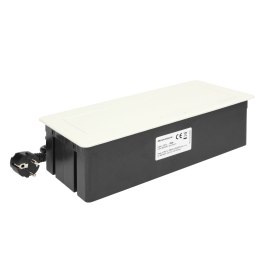 NOEN Kaseta meblowa wpuszczana w blat ze zintegrowaną ramką PCV na gniazda modułowe 3 x 45x45mm lub 6 x 22,5x45mm, przewód 1,5m,
