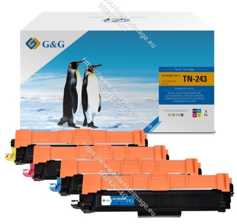G&G 16019 kaseta z tonerem 4 szt. Zamiennik Czarny, Cyjan, Purpurowy, Żółty