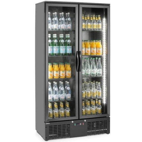 Lodówka chłodziarka barowa 2-drzwiowa 8 półek LED 384 l 365 W