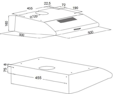 Okap podszafkowy AKPO WK-7 P 3050 50 cm | 400 m3/h | LED | czarny