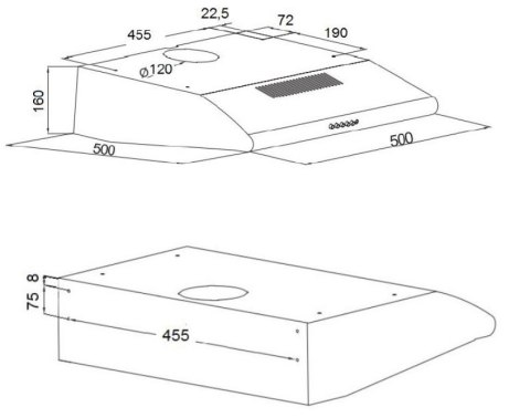 Okap podszafkowy AKPO WK-7 P 3050 50 cm | 400 m3/h | LED | szary