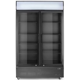 Lodówka chłodziarka barowa 2-drzwiowa z podświetlanym panelem 512 l 510 W