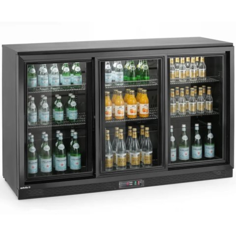 Lodówka chłodziarka barowa z 3 drzwiami suwanymi LED 308 l 160 W 135x52x87 cm