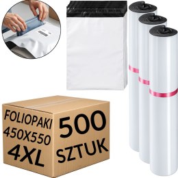 Foliopaki Kurierskie Białe 4XL 450x550mm - 500 szt.