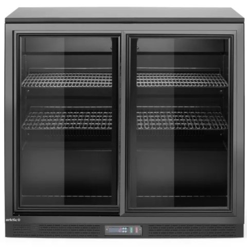 Lodówka chłodziarka barowa z 2 drzwiami suwanymi LED 158 l 160 W 90x52x87 cm