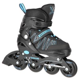 NH11912 A 2w1 BLACK/BLUE ROZM. M(35-38) ŁYŻWOROLKI Z WYM. PŁ. HOKEJOWĄ NILS EXTREME