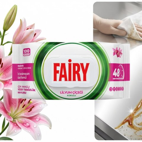 FAIRY Chusteczki Czyszczące LILIA Uniwersalne Antybakteryjne 100 szt.