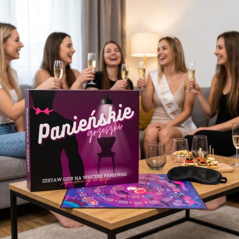 Gra Planszowa Dla Dorosłych - PANIEŃSKIE GRZESZKI - ZESTAW GIER NA PANIEŃSKI