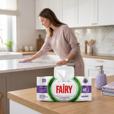FAIRY Chusteczki Czyszczące LAWENDA Uniwersalne Antybakteryjne 100 szt.