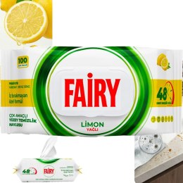 FAIRY Chusteczki Czyszczące LEMON Uniwersalne Antybakteryjne 100 szt.