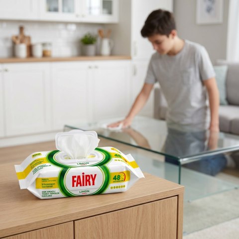 FAIRY Chusteczki Czyszczące LEMON Uniwersalne Antybakteryjne 100 szt.