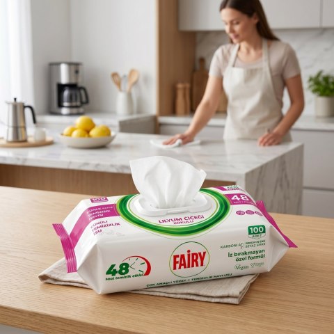 FAIRY Chusteczki Czyszczące LILIA Uniwersalne Antybakteryjne 100 szt.
