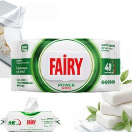 FAIRY Chusteczki Czyszczące POWER BIAŁE MYDŁO Uniwersalne 100 szt.