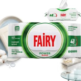 FAIRY Chusteczki Czyszczące POWER BIAŁE MYDŁO Uniwersalne 100 szt.