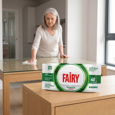 FAIRY Chusteczki Czyszczące POWER BIAŁE MYDŁO Uniwersalne 100 szt.