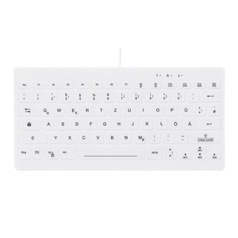 CHERRY AK-C4112 - Klawiatura medyczna kompaktowa podświetlana USB QWERTZ niemiecka biała