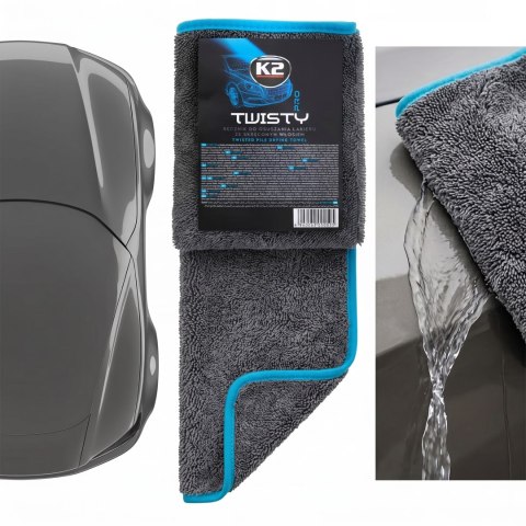 K2 Ręcznik Z Mikrofibry TWISTY PRO Dwustronny Do Lakieru 40x60cm D0224