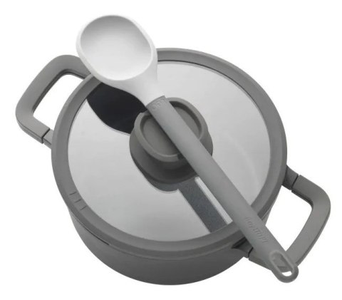 BergHOFF 3950593 garnel do zupy 4,4 l Czarny Aluminium, Szkło, Silikon