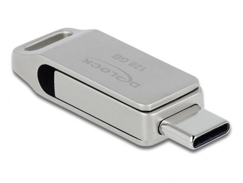 DeLOCK Pendrive USB-C + Typ-A 5 Gbps 128 GB - metalowa obudowa