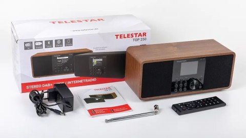 Drewniana wielofunkcyjna stacja radiowa TELESTAR TOP 250