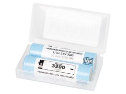 85-599# Akumulator 18650 li-ion lg 3200mah 10a 3,6v + box 2 szt