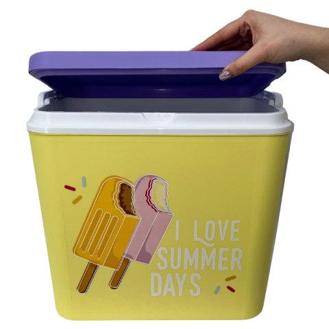 Lodówka CEGECO 24L Żółta wzór Lody Kamai