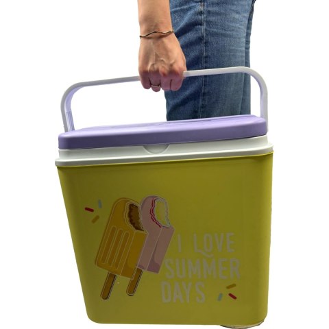 Lodówka CEGECO 24L Żółta wzór Lody Kamai