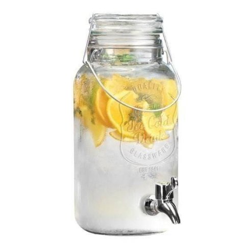 Słój do Napojów z Kranikiem Szklany Duży 4 L do Lemonady ORION
