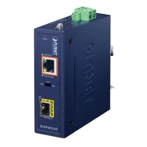 PLANET IGTP-815AT konwerter sieciowy 1000 Mbit/s Niebieski